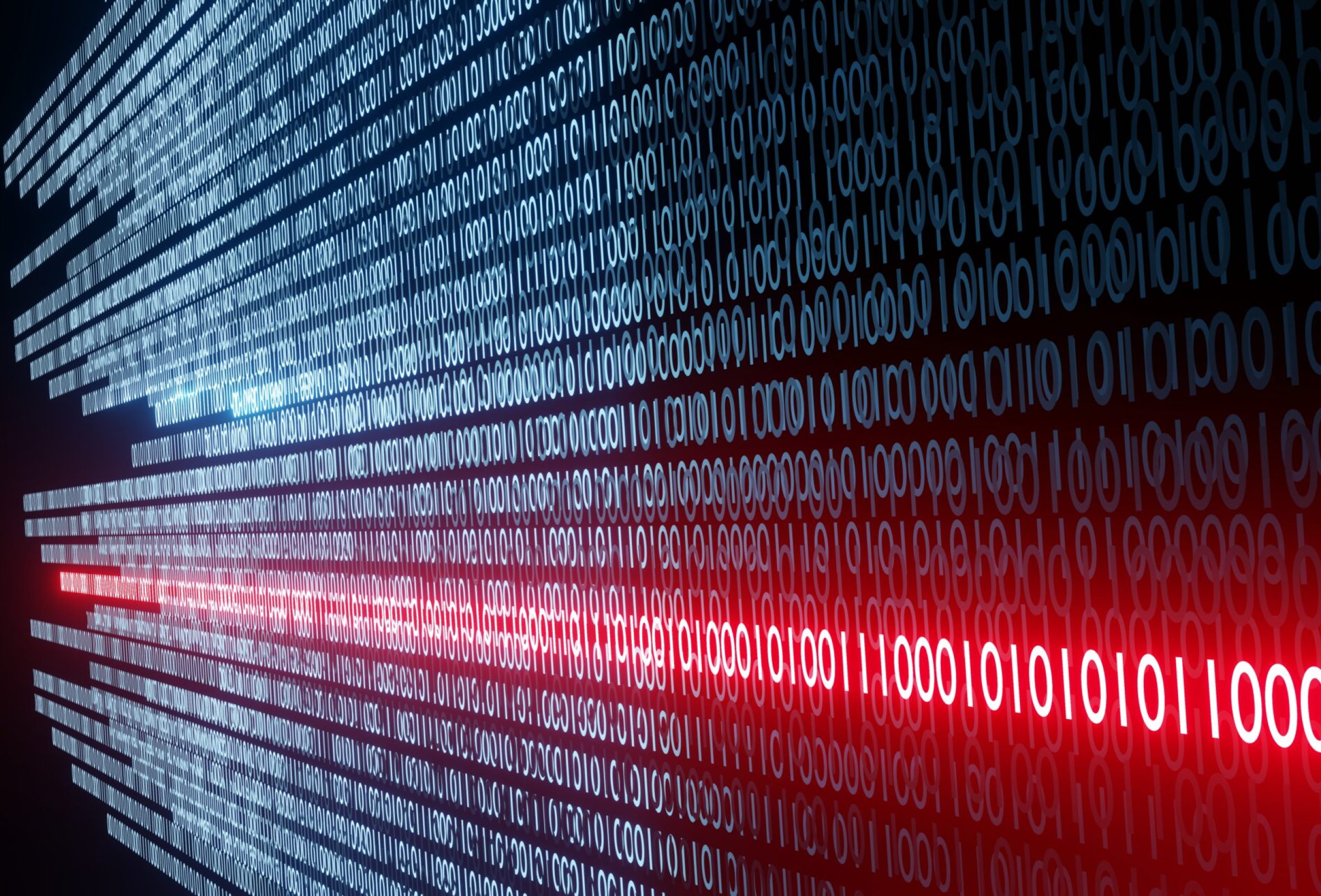 computer virus encryption Digital binary data and secure data concept abstract technology background 3d illustration